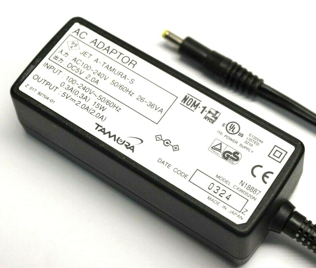 Tamura CXW0520N Power Supply Charger Adapter AC 100-240V 50/60Hz DC 5V 2A 15W Brand: Tamura Type: AC/DC Adapter MP - Click Image to Close